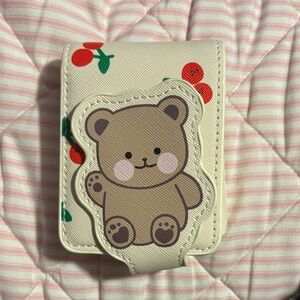 Cute Bear Wallet / Makeup Case- Cream and Brown